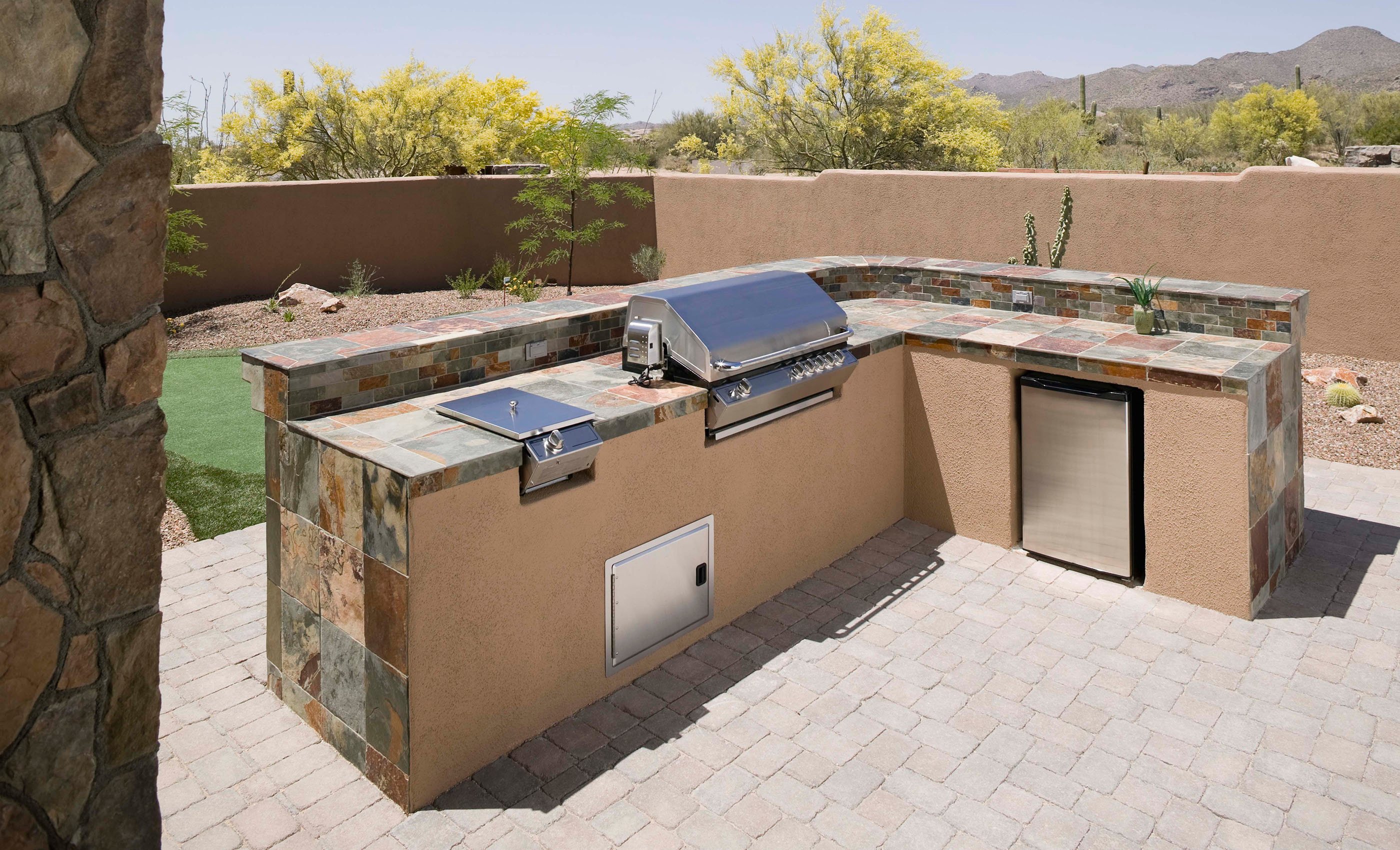 An outdoor kitchen covered by an ORHP home warranty.