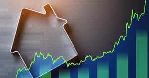 Real Estate Market Growth Concept with Rising Chart and House