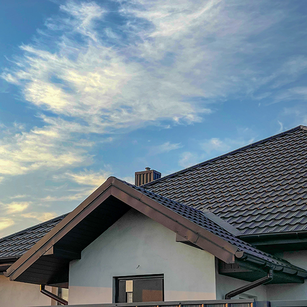 The roof and beautiful sky over a home in Arizona. The roof and beautiful sky over a home in Arizona.